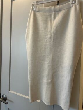 Jonathan Simkhai Cream Ribbed Pencil Skirt